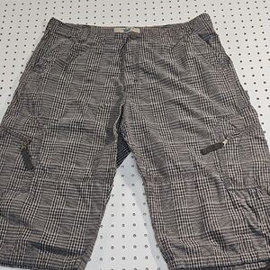 Wrangler Jeans Cargo Shorts Sz 38 Brown Plaid